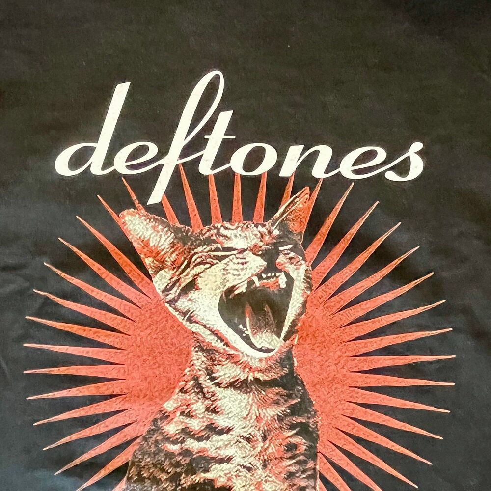 Deftones "(Like) Linus" Cat Graphic Band Tee Black Medium Unisex NWOT - Picture 3 of 4